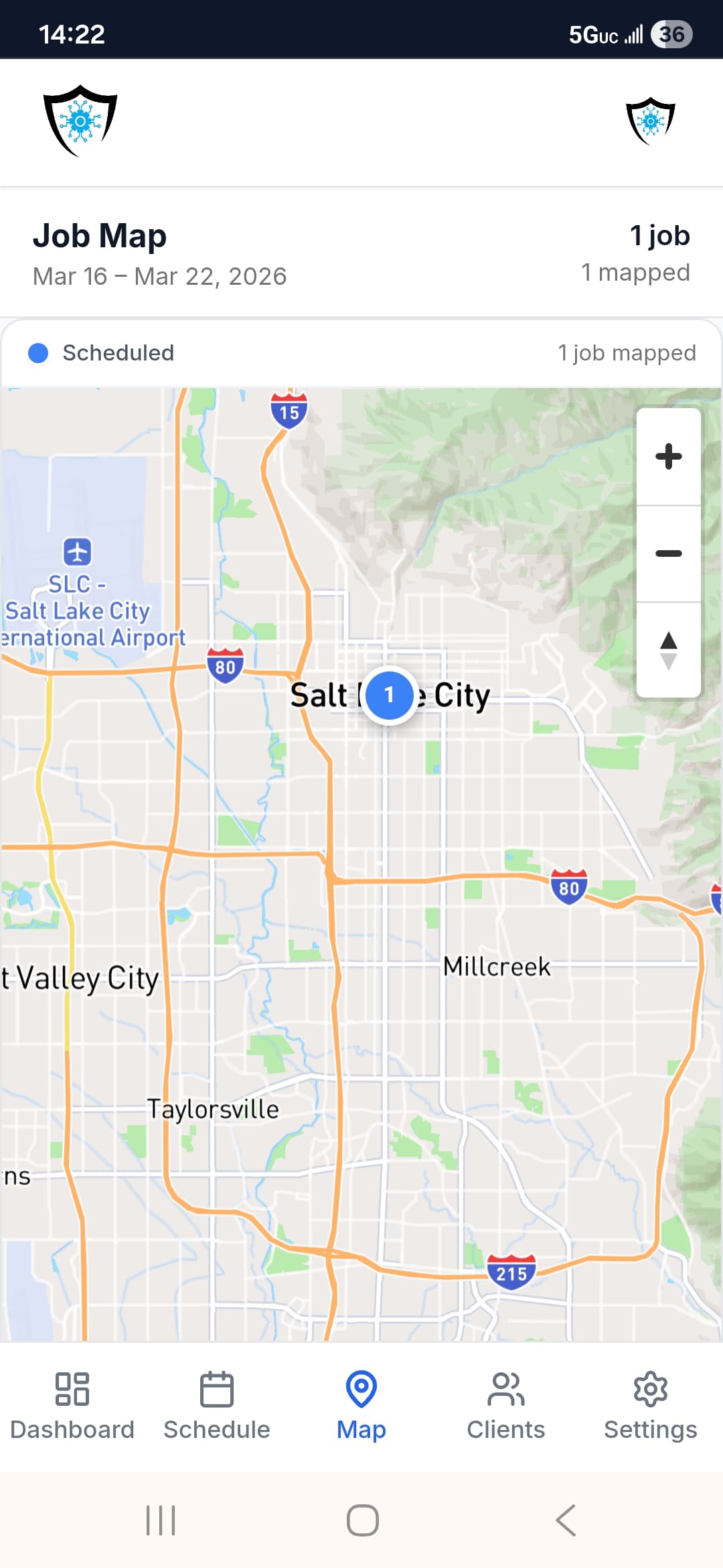 ReadySystems Dispatch Map on mobile